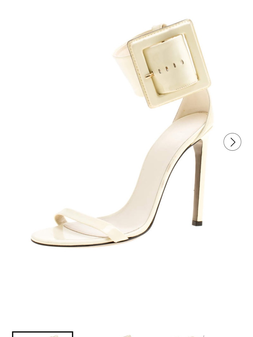 Gucci Cream Patent Leather Ankle-Strap High Heels - Picture 4 of 7